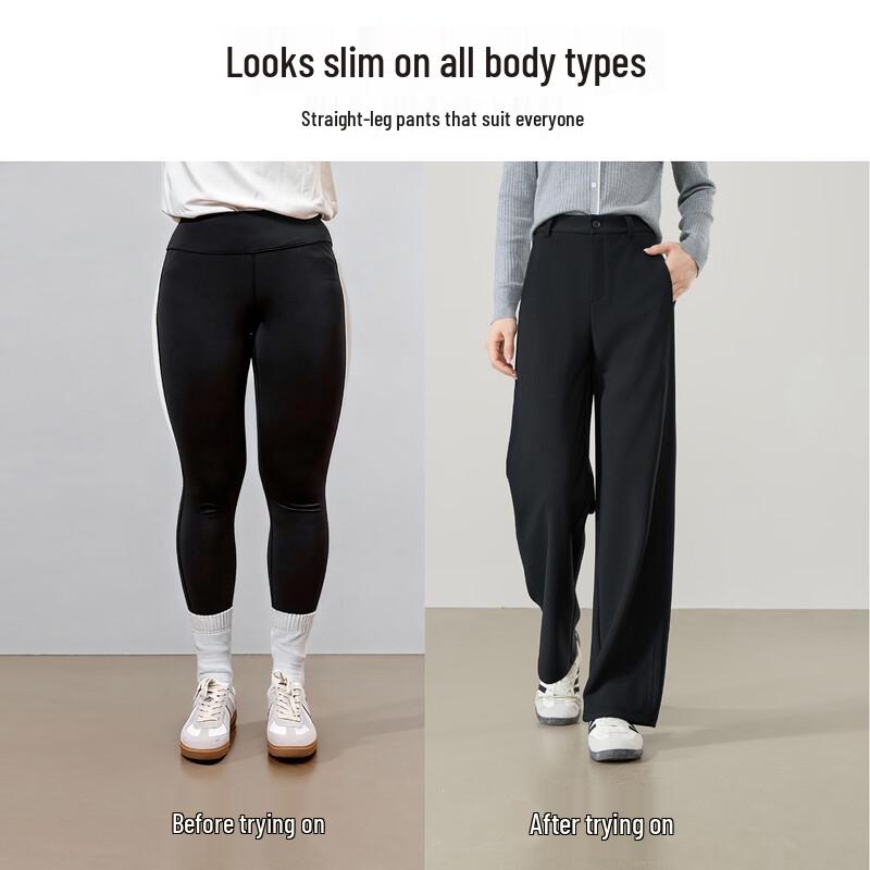 ESE-Y Women's High-Waist Straight-Leg Tailored Trousers