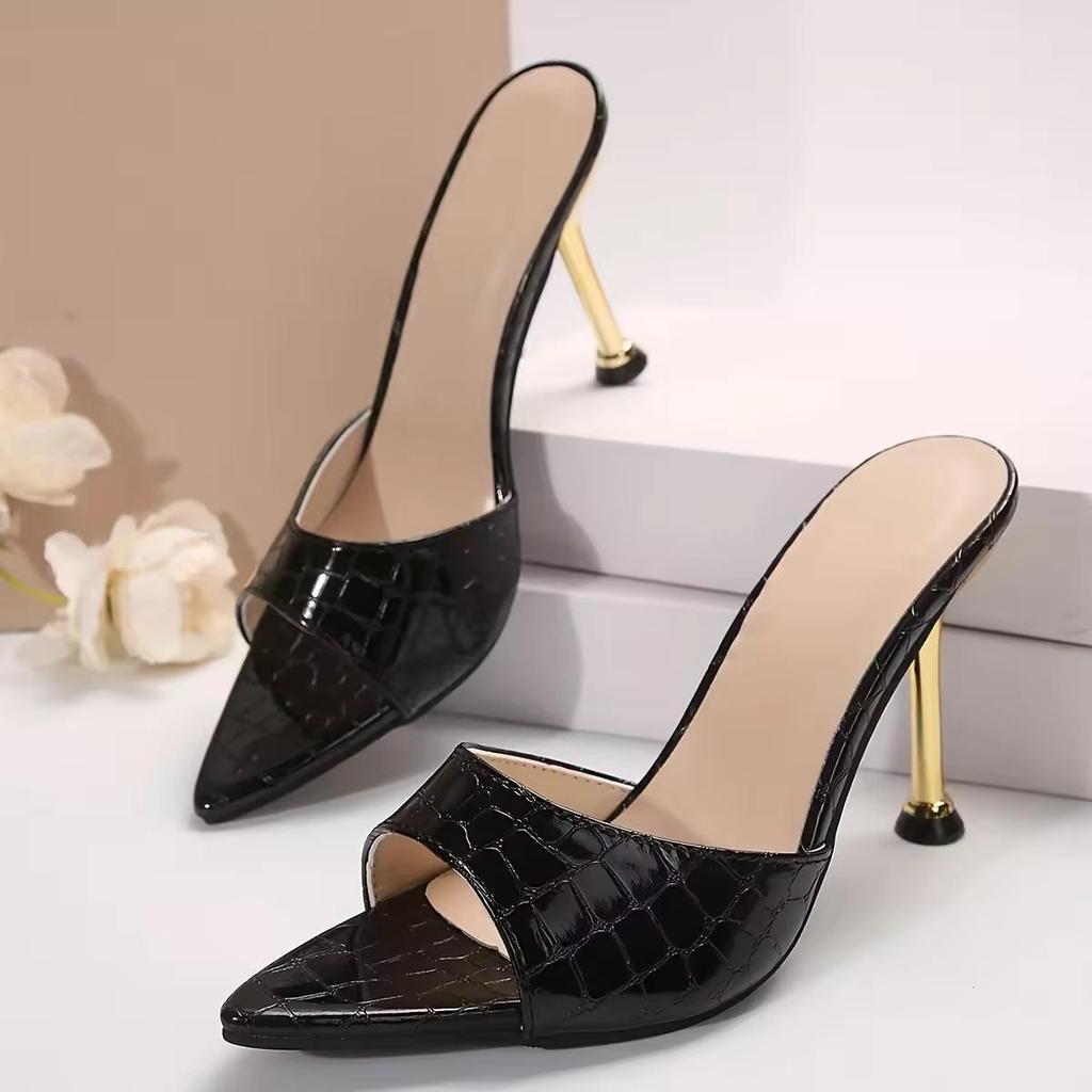 Damen Sommer Sandalen mit offenen Zehenspitzen und hohen Absätzen: Elegante Riemchensandalen mit dünnen Absätzen