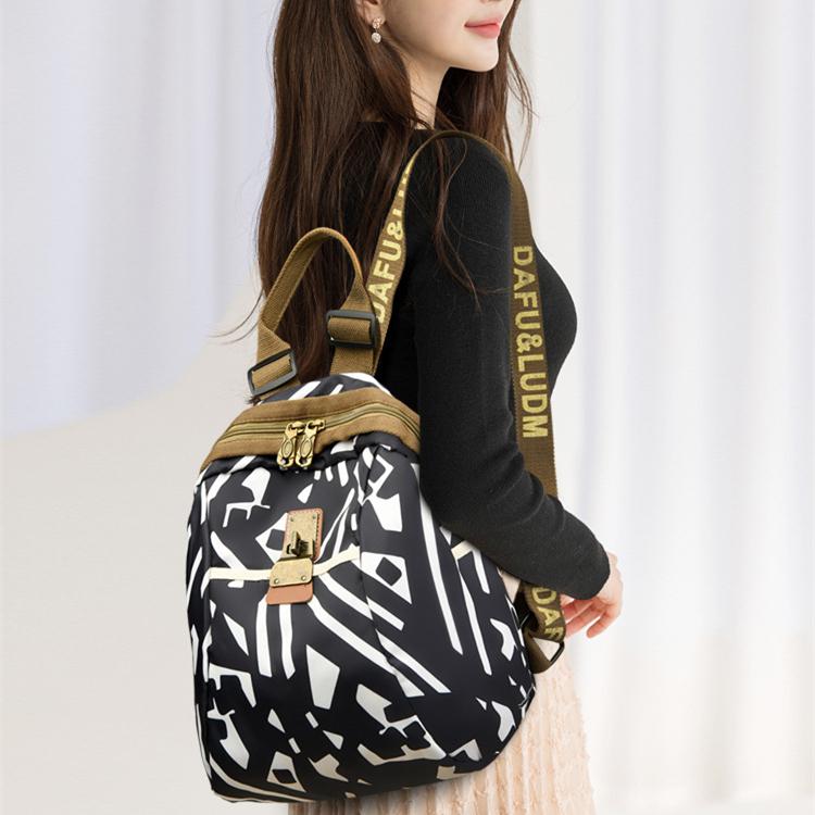 New Ethnic Style Double Shoulder Women's Bag Single Shoulder Crossbody Waterproof Oxford Cloth Women's Backpack