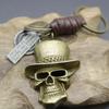 Retro Bronze Skull Hat Pendant Keychain