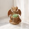 Vaso da fiori con fori di drenaggio integrati, Portapenne a forma di drago stampato in 3D, Vaso da fiori da esterno per piccole piante verdi