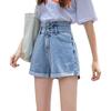 Pants Classic and Minimalist Fashion Versatile Black High-waisted Women's Summer Loose Thin A-line Rolled Wide-legged Denim Shorts Individuality
