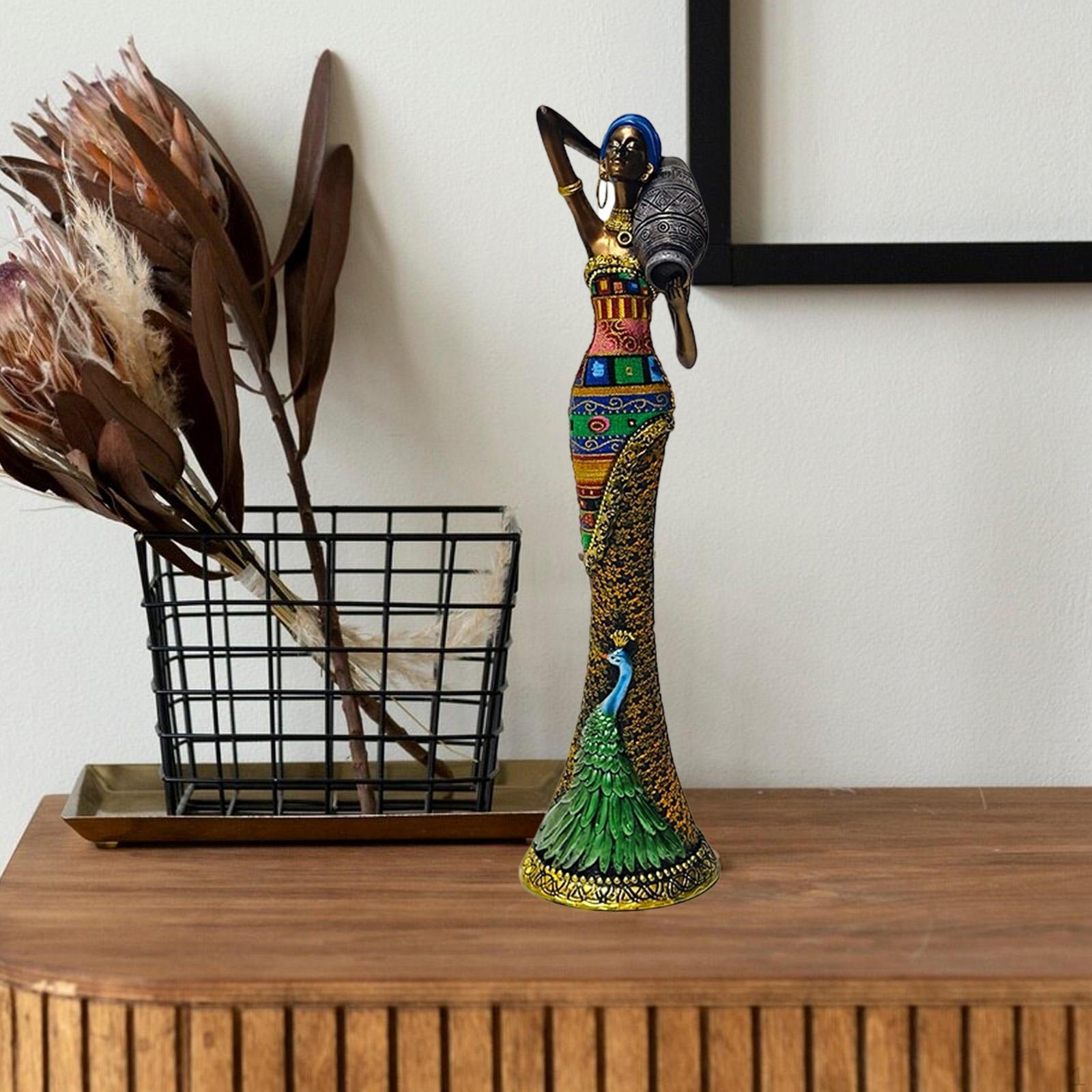 Африканская фигурка ручной работы, современные статуэтки и скульптуры, уникальная статуэтка женщины для офисной полки Style A