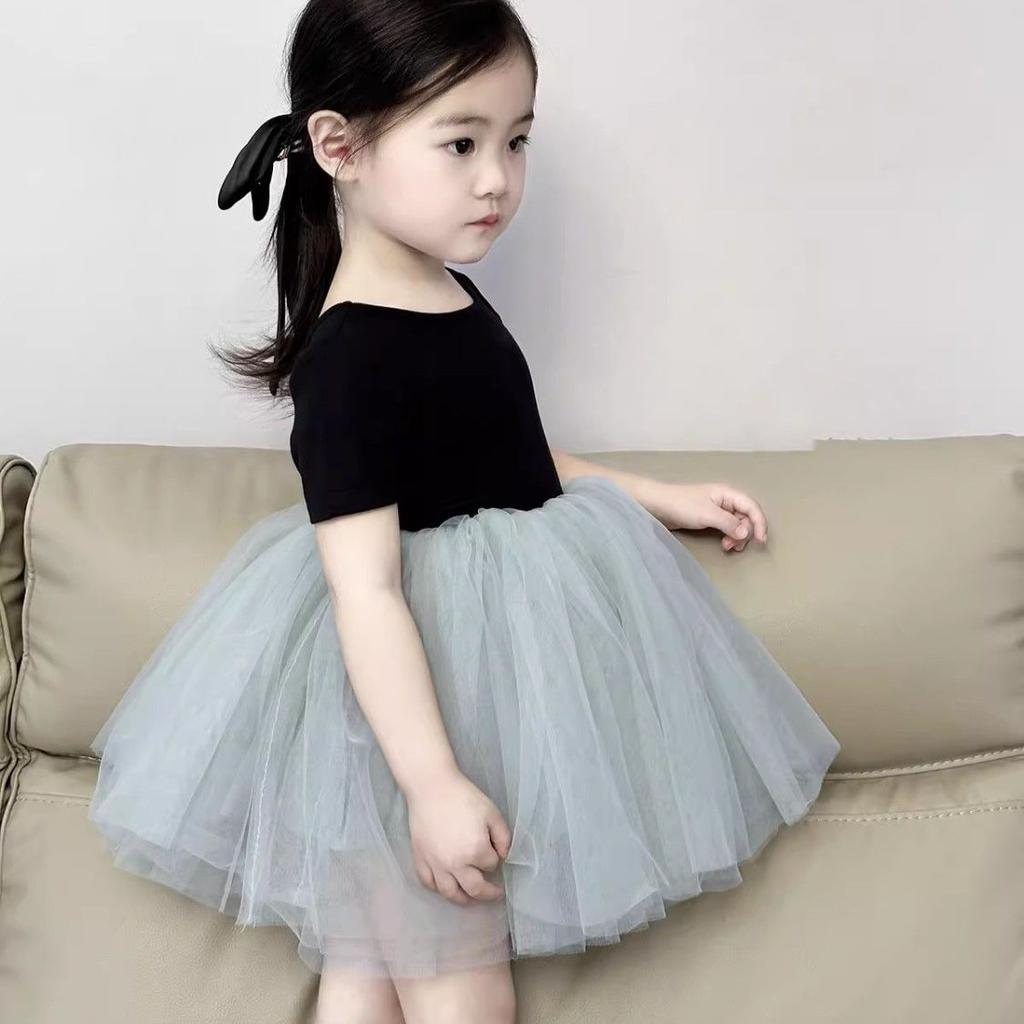 Girls' Short Sleeved Dress Summer Baby's Stylish Mesh Dress Fluffy Dress Girls' Princess Dress Children's Dress