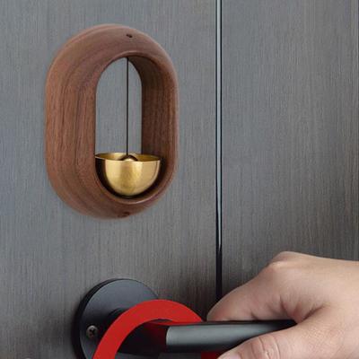 Wood Shopkeepers Bell Loud Sound Front Door Hanging Bass Bell Wind Chime Door Opening Doorbell Home Office Coffee Shop Entrance Decoration
