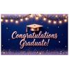 Grad Event Backdrop Graduation Cap Class Of 2026 Background Graduation Display Gold Triangle Bunting Graduation Party Banner