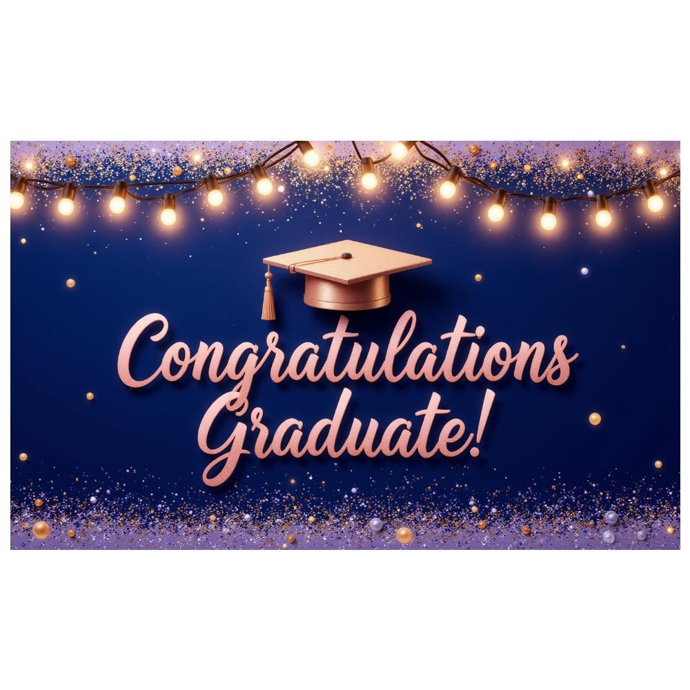 Grad Event Backdrop Graduation Cap Class Of 2026 Background Graduation Display Gold Triangle Bunting Graduation Party Banner
