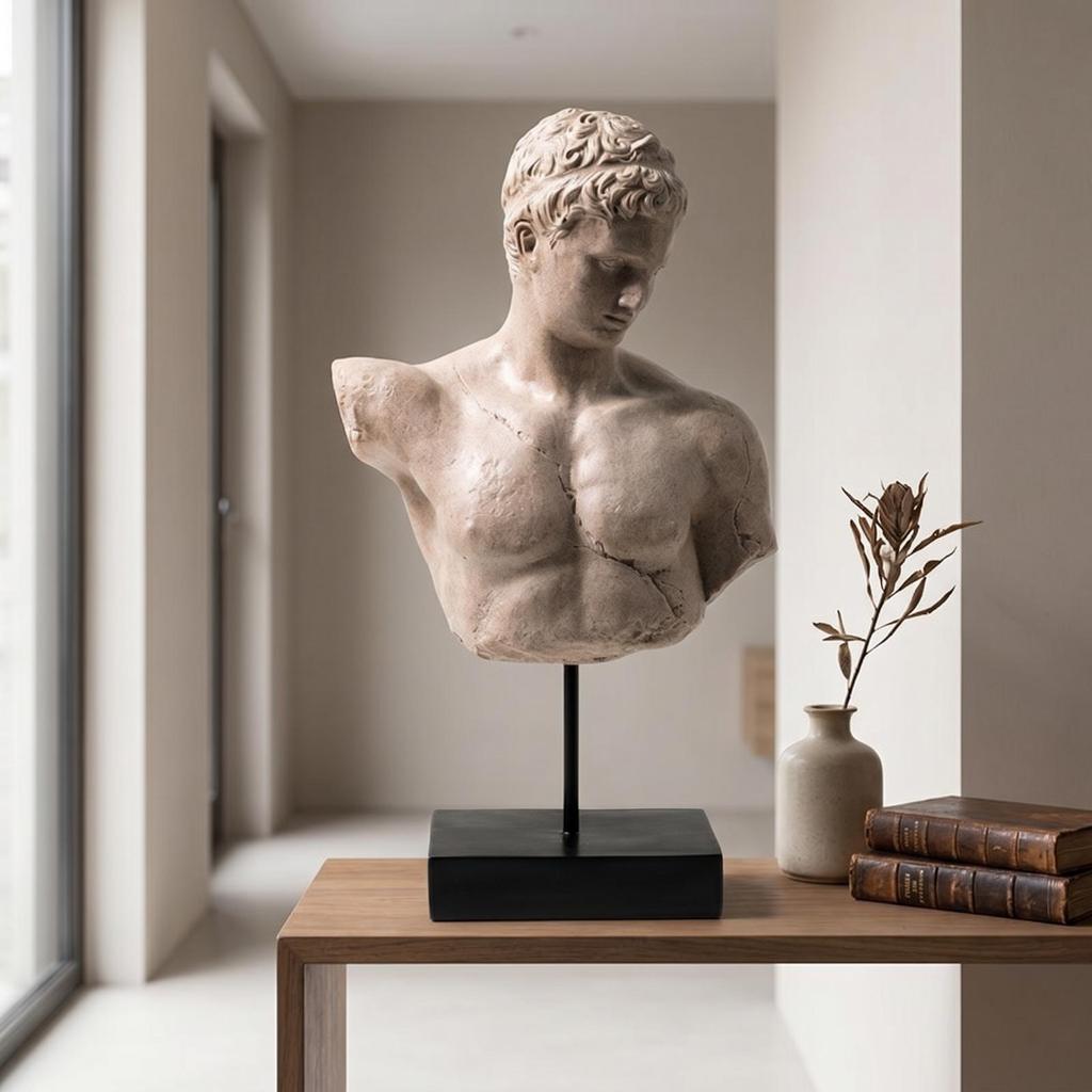Bust Statue with Base Stable Classical Decorative for Office