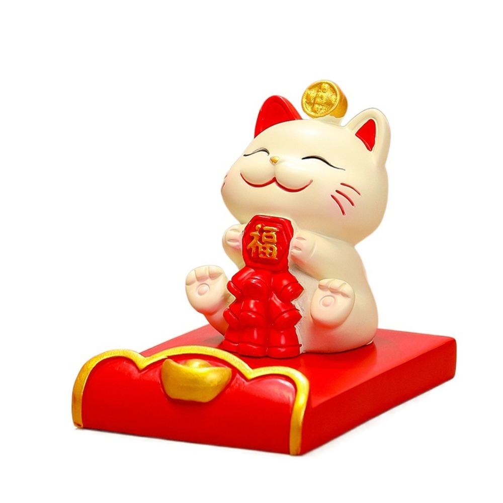 Chinese Style Lucky Cat Phone Holder Cute Cell Phone Bracket  Living Room Decoration