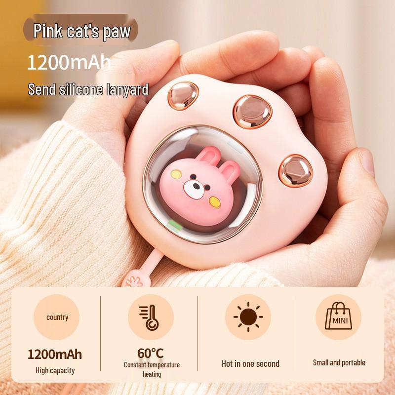 Cute Cat Paw USB Rechargeable Hand Warmer - Explosion-Proof & Portable