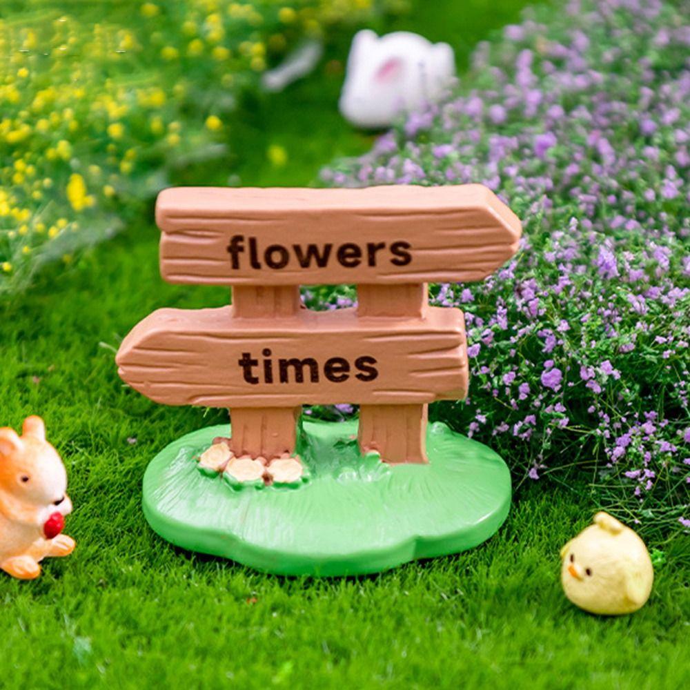 Multicolor Micro Road Signs Resin Mini Signpost Figurine Craft Miniature Road Board