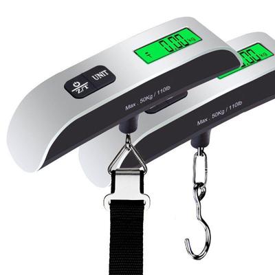 Báscula portátil con pantalla LCD digital, 110 lb/50 kg, electrónica, para colgar maletas, para viajes, para pesar bolsas de equipaje