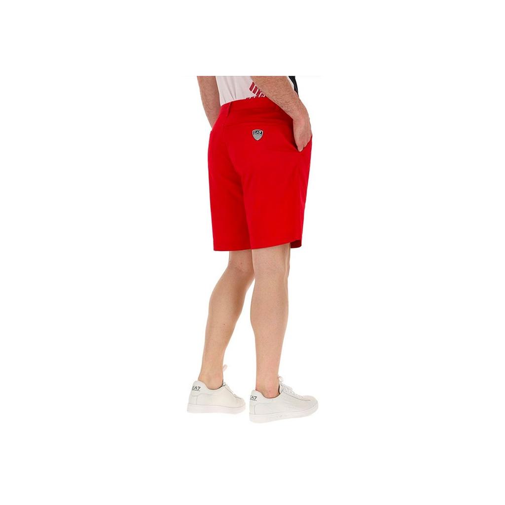 Emporio Armani Solid Color Straight Leg Button Casual Shorts Men Shorts Red 3GPS12-N71Z-1450