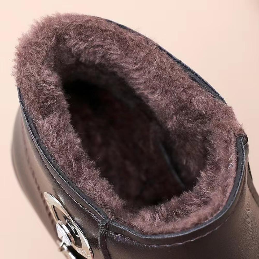 Fashion Warm Cotton Winter Boots Fashion Autumn/Winter Black Round Toe Side Zipper Comfortable Women's Ankle Boots