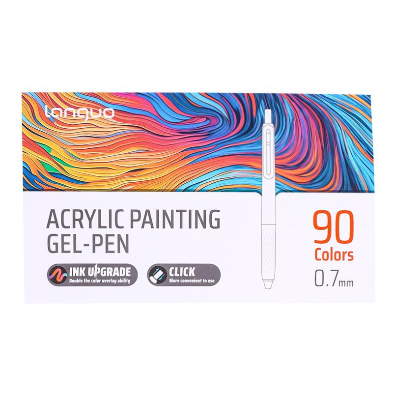 90-Color Blue Fruit Acrylic Paint Pen, 0.7mm Large Capacity Hand-Press Student Journal Marker