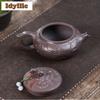 300ml Elegant Yixing Purple Clay Teapots Handmade Auspicious Beast Weekly Count Pot Raw Ore Azure Mud Kettle Zisha Tea Set Craft
