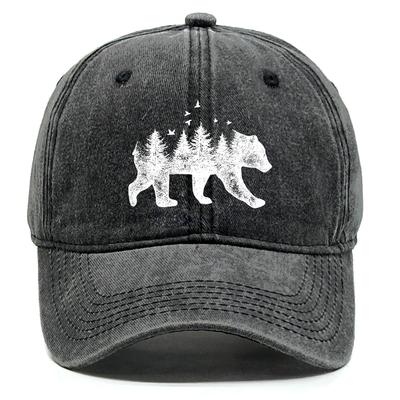 Forest Bear Washed Cotton Snapback Baseball Caps Gorra Hombre Leisure Distressed Adjustable Baseball Hat