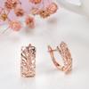 Kinel Rose Gold Color Flower English Earrings For Women