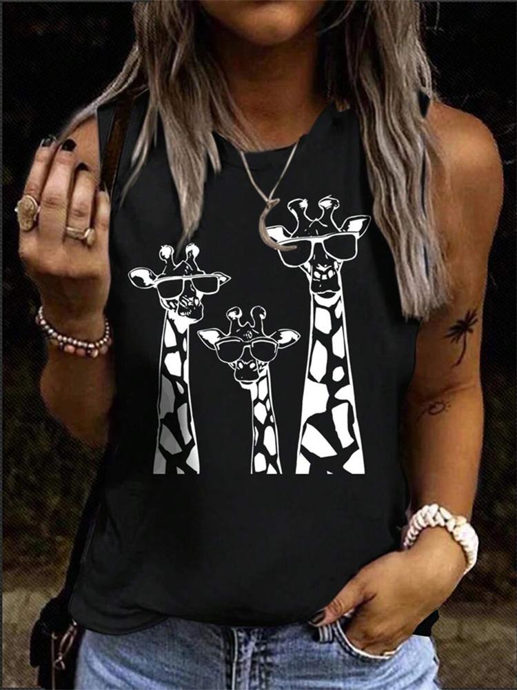 

BE REAL Print Women s Tank Top New Leopard Print Women s Crew Neck Tank Top Fashion Tank Top For Everyday Casual Women S