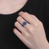 Adjustable Open Ring With Enamel Floral Design Vintage Boho Style Copper Finger Women Men