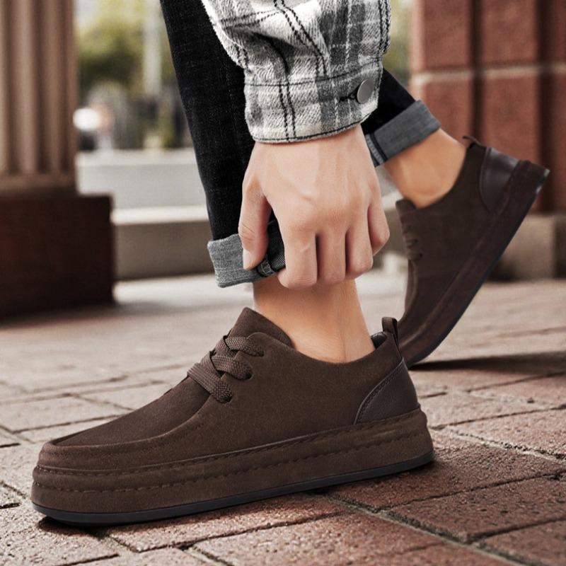 Winter Men Shoes Quality Suede Leather Casual Shoes Winter Plush Warm Cotton Shoe Outdoor Non Slip Platform Shoes Zapatos Hombre