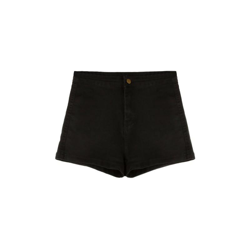 Hong Kong Style High-Waisted Black Denim Shorts for Women - Slimming Summer Super Short Pants