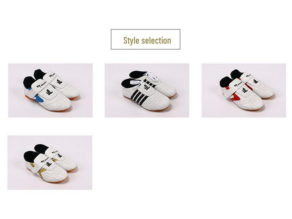 Boty na taekwondo a taiči se svrškem ze syntetické kůže a podrážkou z hovězí šlachy