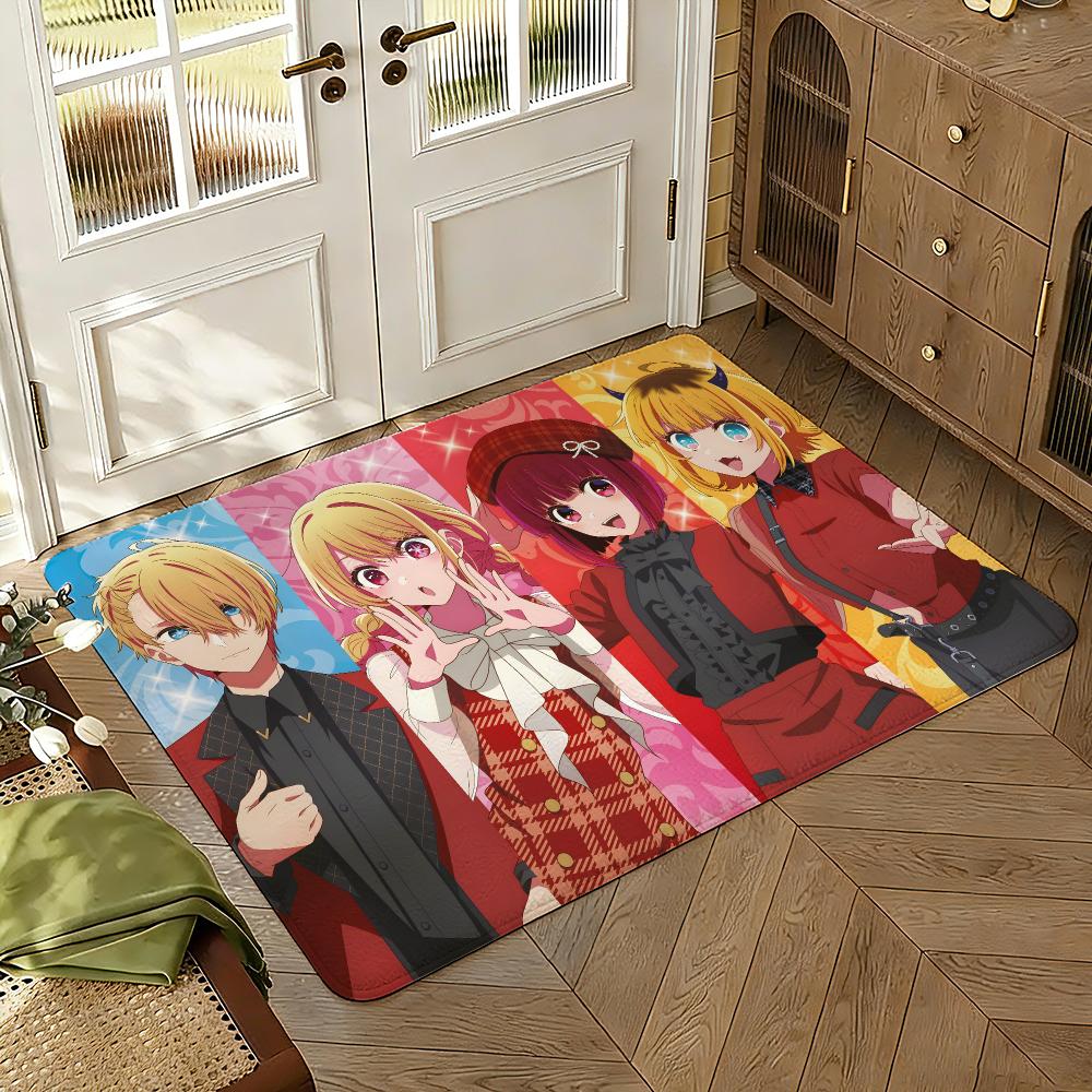 Oshi No Ko Floor Mat Soft Thickened Absorbent Non-Slip Bedroom Living Room Door Mat Home Decor Flannel Rugs