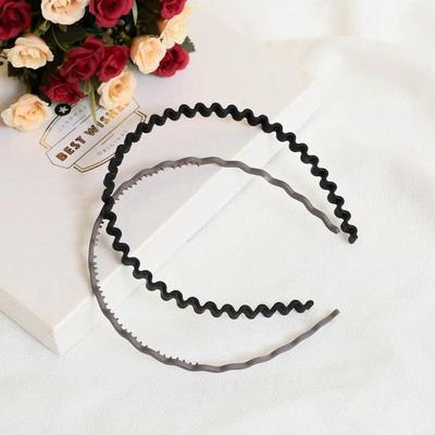 Angel Shushu Matte Wave Hairband 2-piece Set (black Gray)