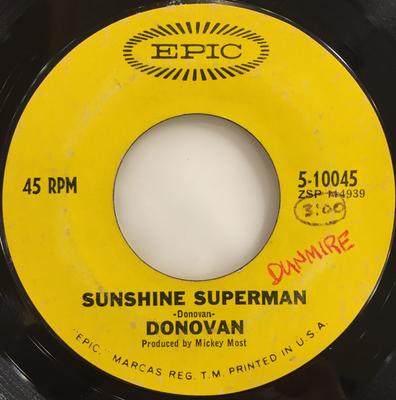 7-Zoll Schallplatte DONOVAN - Sunshine Superman 510045 Epic 1966 US Rock Gebraucht