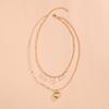 New Tassel Pearl Love Pendant Double Stacked Ladies Necklace