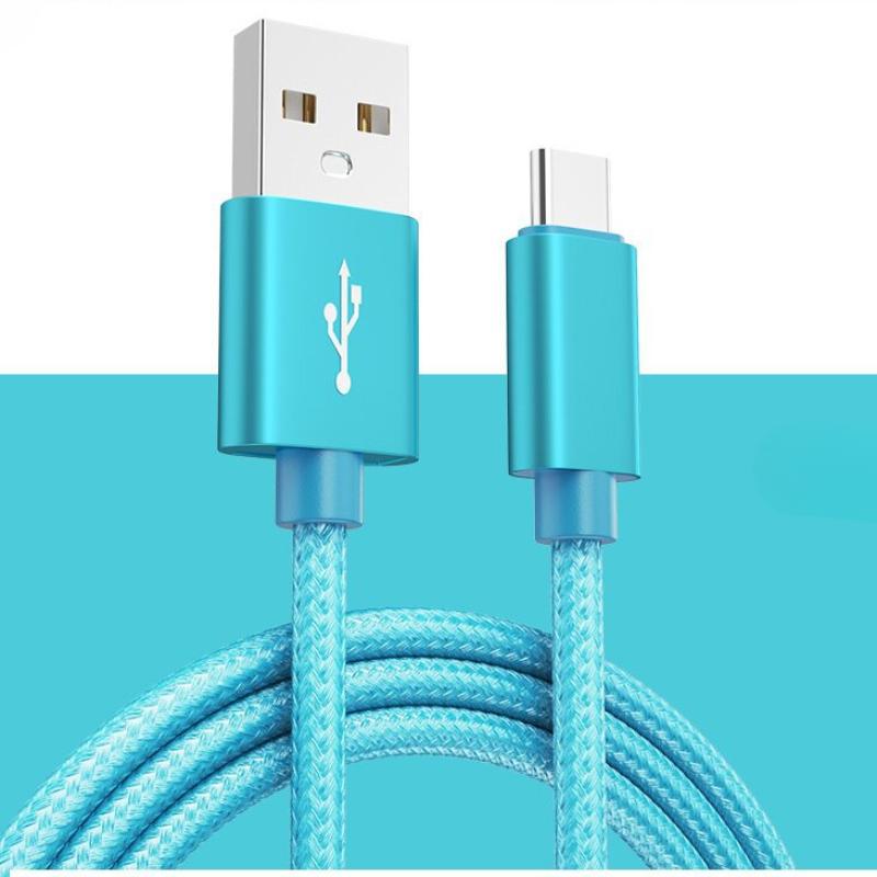 

Цифрові кабелі Кабель USB Type-C для швидкої зарядки для телефонів Android - Сумісний із Samsung, Redmi, OnePlus та Xiaomi 2m небо синє кольору