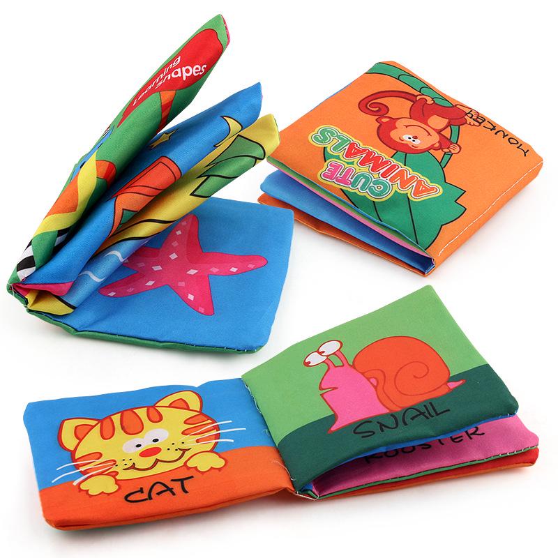 6Pcs Early Education Baby Palm Cloth Book Toy