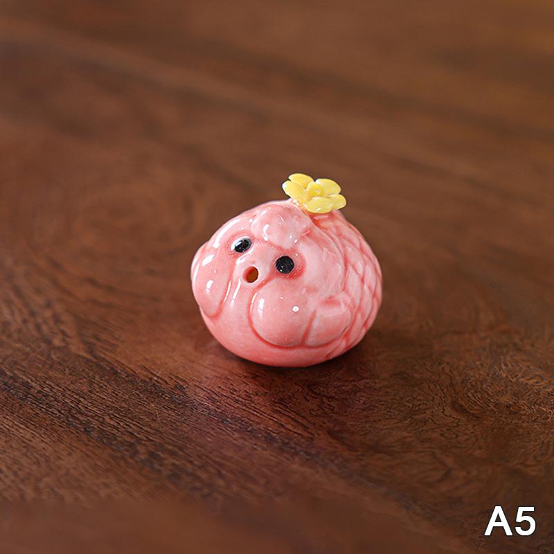 Ceramic Tea Pet Fish Statue Little Fish Spit Bubbles Under Cup Bottom Pink Spit Bubbles Piggy Ornament Water Cups Mug Decor Gift