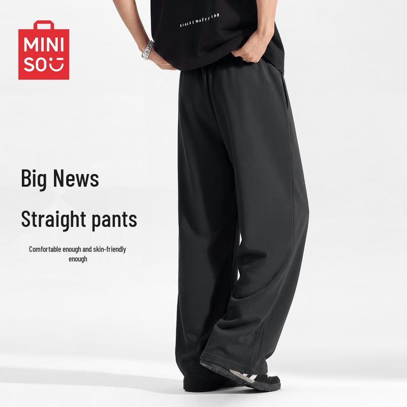 MINISO Men's American Casual Straight-Leg Cotton Blend Pants