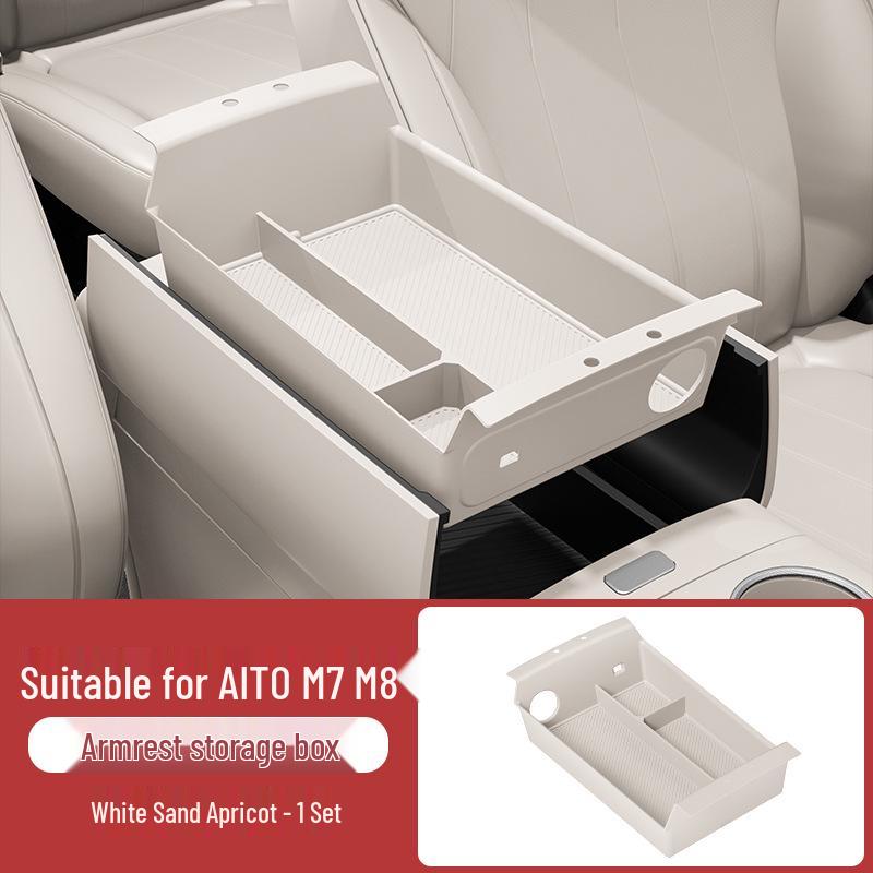Silicone Partitioned Storage Box for AITO M7/M8/M9 Center Console Armrest