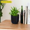 4.3 inches Round Metal Planter for Home Decor, Pack of 1 (Black)