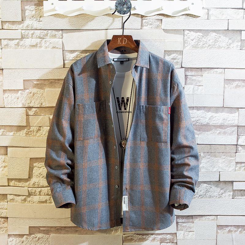 Men's Plaid Shirt 2024: Spring/Autumn Casual Korean Style, Loose Fit, Plus Size Fashion.
