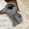 Scarf winter warm new solid color warm soft waxy wool knitted scarf shawl