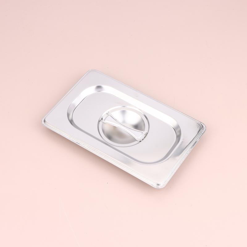 Stainless Steel 1/9 1/6 1/4 1/3 1/2 1/1 Food Pan Lid Steam Table Pan Covers Notched Lids With Handle Lock Heat
