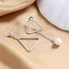 Autumn And Winter Fringed Stud Earrings Women'S Hollow Triangular Asymmetrical Earrings Personalized Versatile Earrings Cross Ear Jewelry
