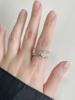 Sosoo 925 Silver Two Line Knot Ring