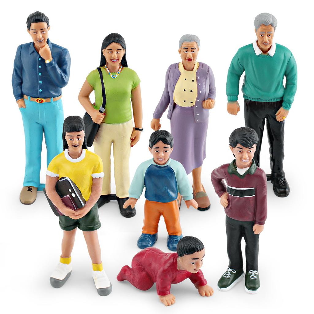 Simulated Family Member Character Model Grandpa Grandma Dad Mom Doll Parent-Child Relationship Static Ornament
