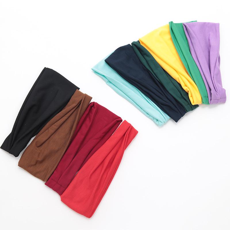 Neue Damen Unifarbene Elastische Haarbänder Yoga Stirnband Mode Turban Make-up Haarreif Vintage Geknotetes Haarband Haarschmuck