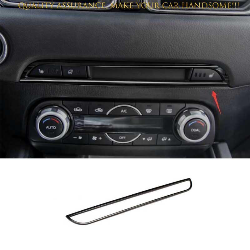 For Mazda CX-5 2017-2024 Black Titanium Console CD Switch Control Frame Trim 2PC