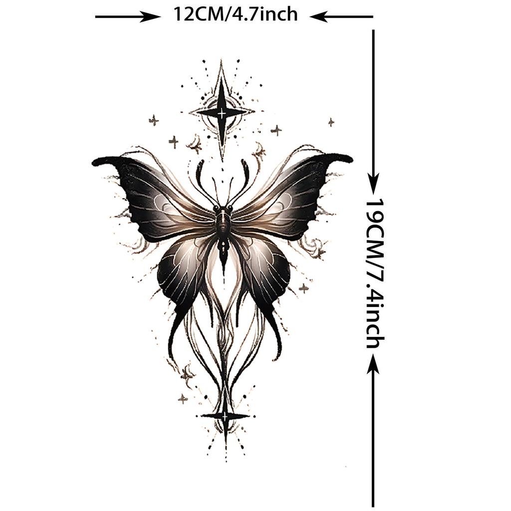 1 Sheet Sexy Butterfly Plum Rose Temporary Tattoos For Women Girls Watercolor Fake Flower Tattoo Sleeve Waterproof Decoration