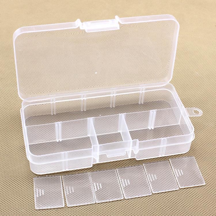 10-Grid Detachable Multi-color Plastic Storage Box for Fishing Gear, Jewelry, Beading, and Electronic Components