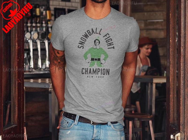 Ripple Junction Elf Movie Mens Christmas Buddy Snowball Fight Champion Funny Holiday Shirt High Quality Fashion Print TShirt S