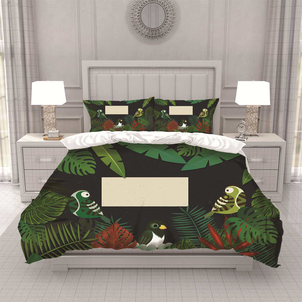 Tropical Hawaii King Queen Duvet Cover Hello Summer Palm Leaf Quilt Cover Exotic Bedding Set 2/3pcs Polyester Comforter Cover