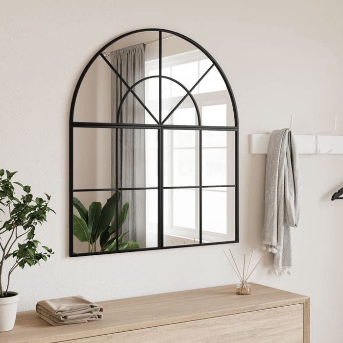 VidaXL Wall Mirror Black 80x40 Cm Arch Iron 358651